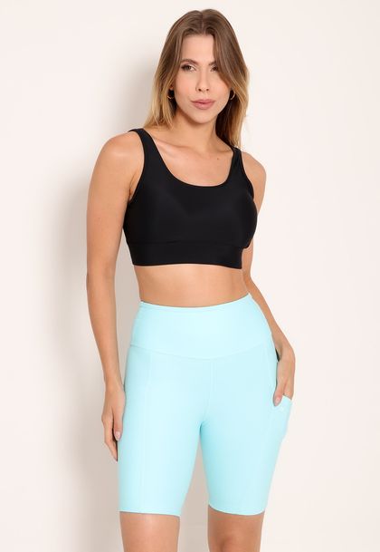 Bermuda Tech Fitness Feminina High Performance com Recorte e Bolso Lateral