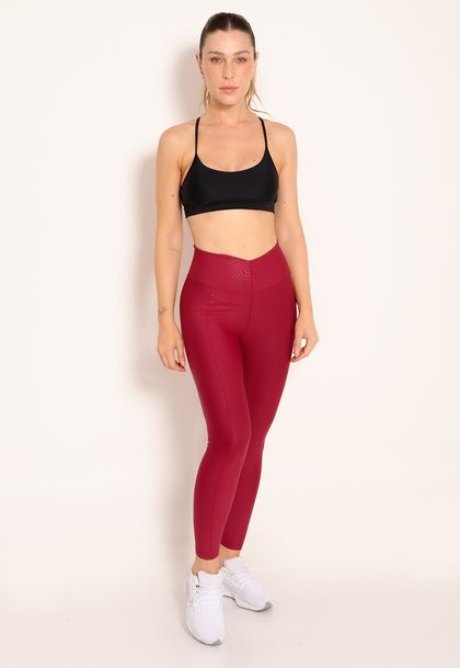 Calça Legging Progress 3D Cós em V Com Recorte