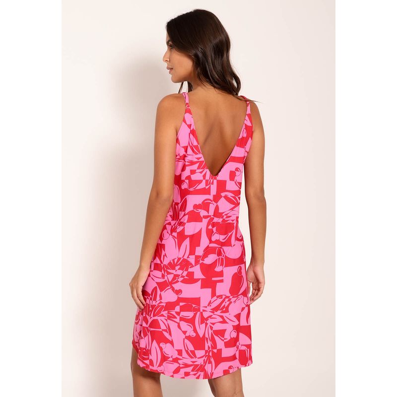 Vestido Fluxy Curto com Puxadores - Pink Cajuart