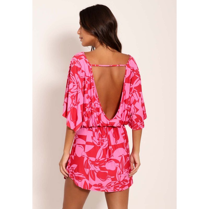 Vestido Fluxy Com Amaração Pink Cajuart