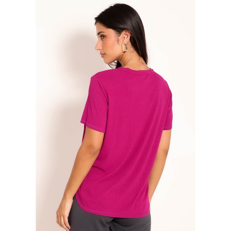Blusa Feminina Mullet Manga Curta Canelada
