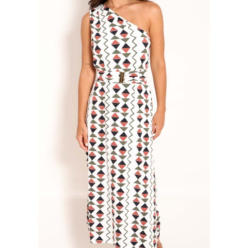 Vestido Fluxy Ombro Único com Cinto Ajustável - Cardume