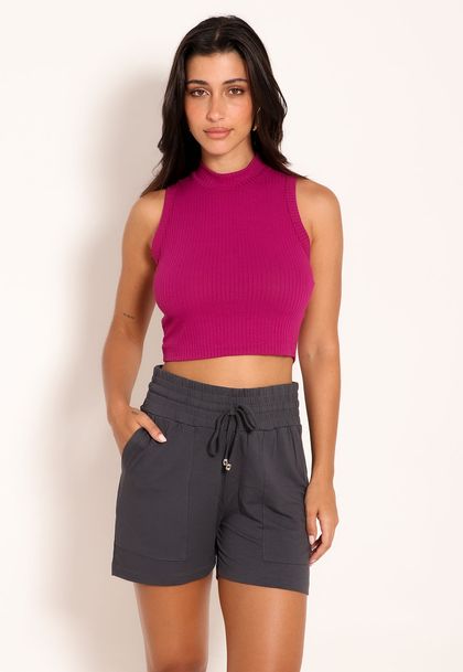 Blusa Cropped Feminino Mullet