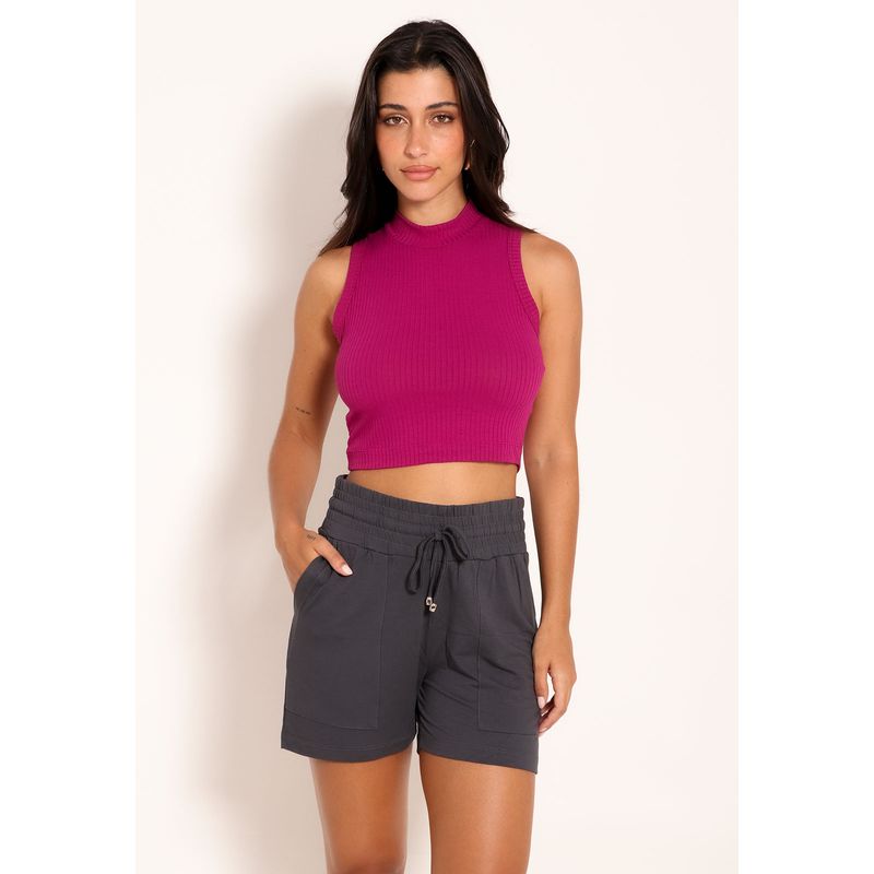 Blusa Cropped Feminino Mullet