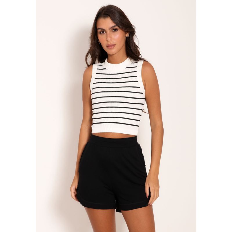 Cropped Texturizada Gola Alta