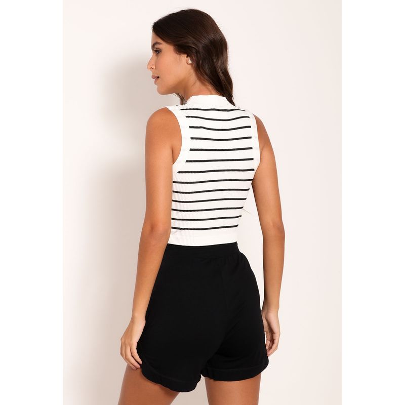 Cropped Texturizada Gola Alta
