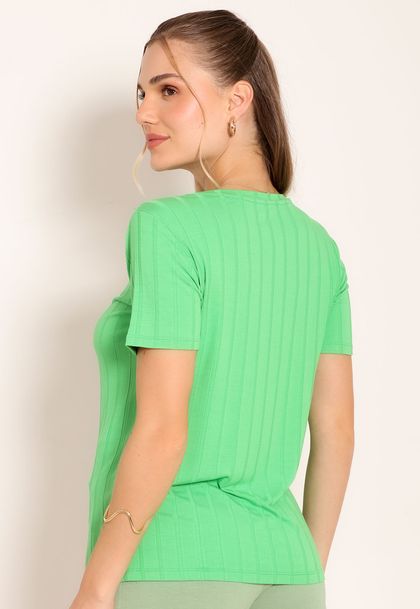 Blusa Feminina Manga Curta Visco Canelado