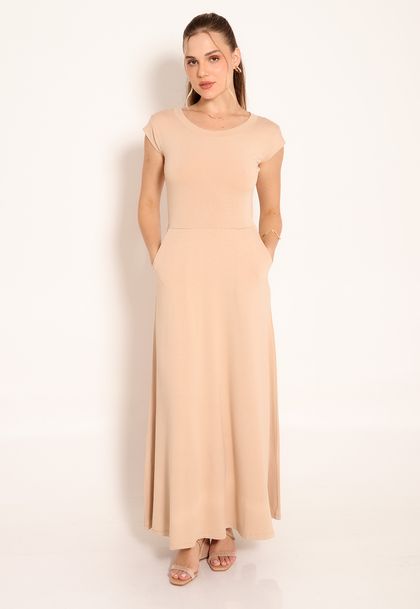 Vestido Feminino Longo com Bolso Frontal
