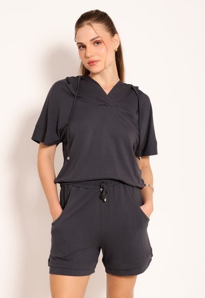 Shorts Com Bolso Frontal e Cordão de Ajuste