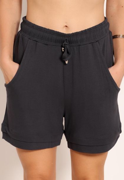 Shorts Com Bolso Frontal e Cordão de Ajuste
