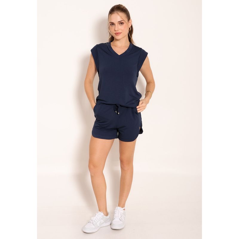Blusa Feminina Básica Gola V