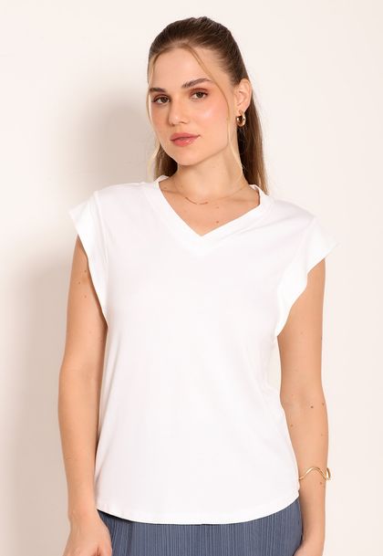 Blusa Feminina Básica Gola V