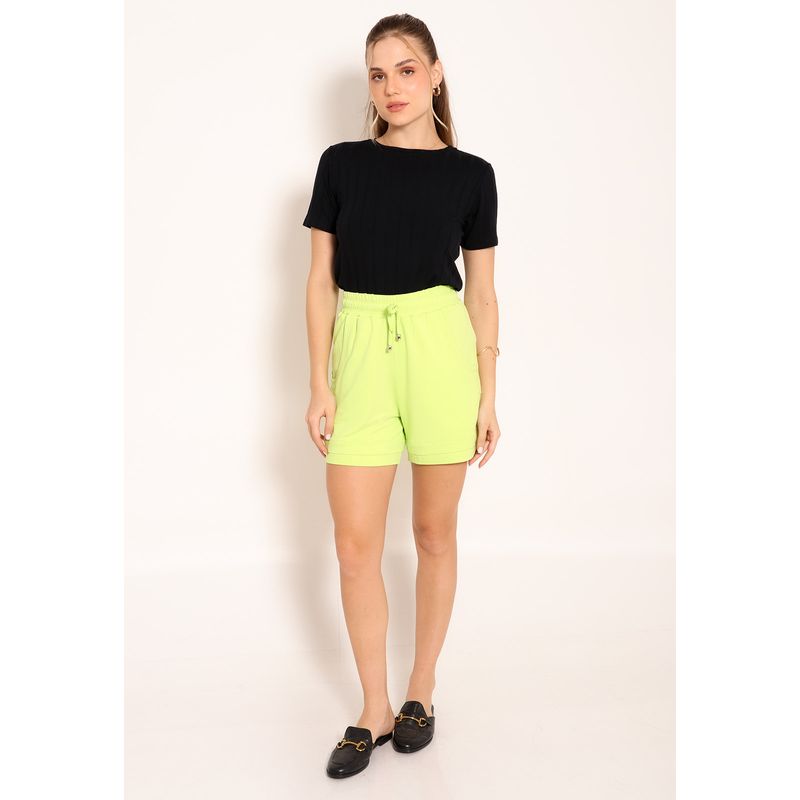 Blusa Feminina Manga Curta Visco Canelado
