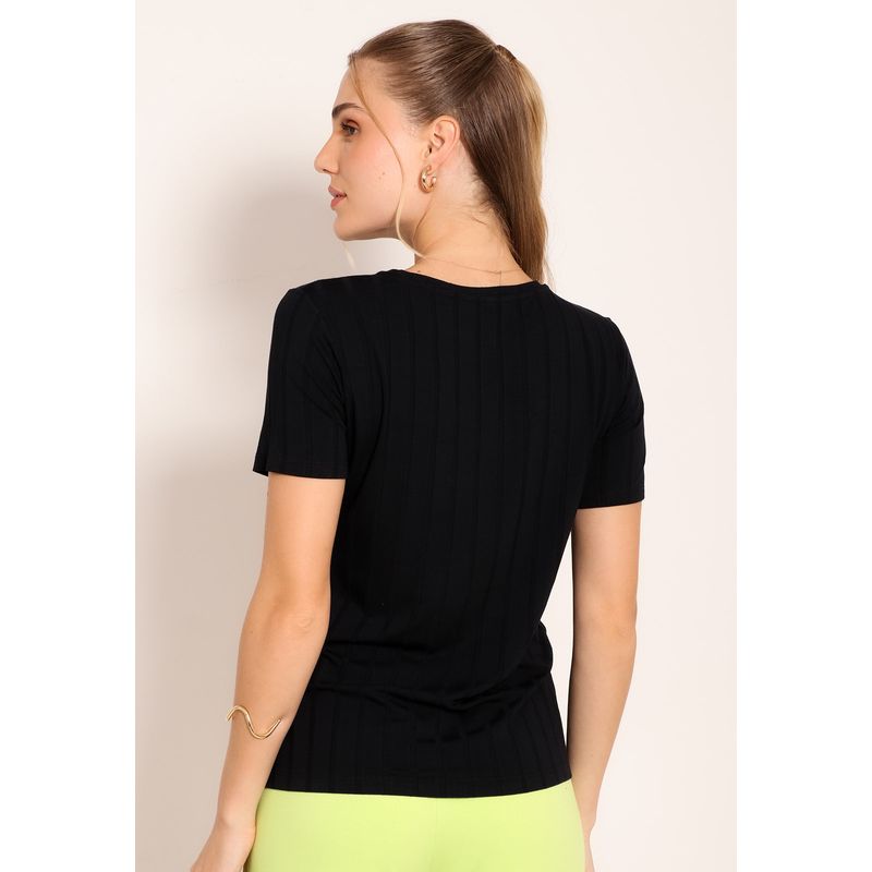 Blusa Feminina Manga Curta Visco Canelado