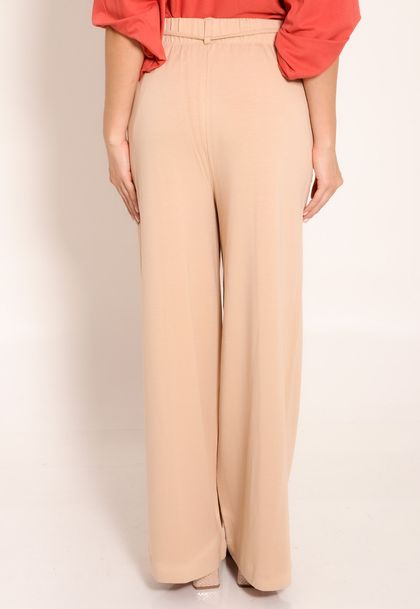 Calça Pantalona Bolso Frontal e Cordão de Ajuste