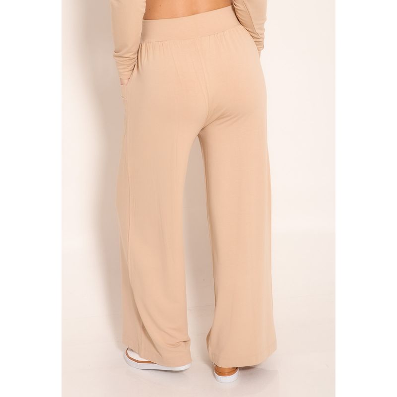 Calça Pantalona Com Bolso Frontal