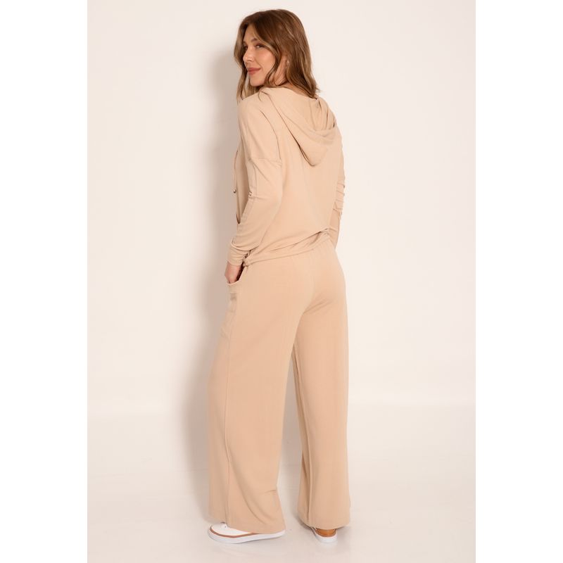 Calça Pantalona Com Bolso Frontal