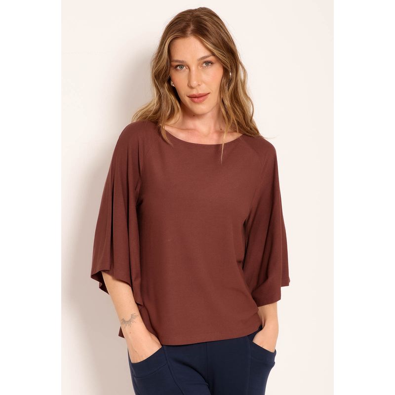 Blusa Lisa Manga Morcego