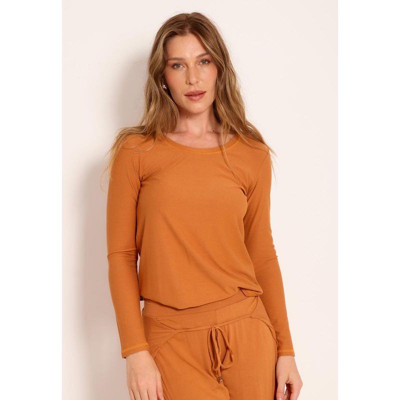 Blusa Feminina Lisa Manga Longa