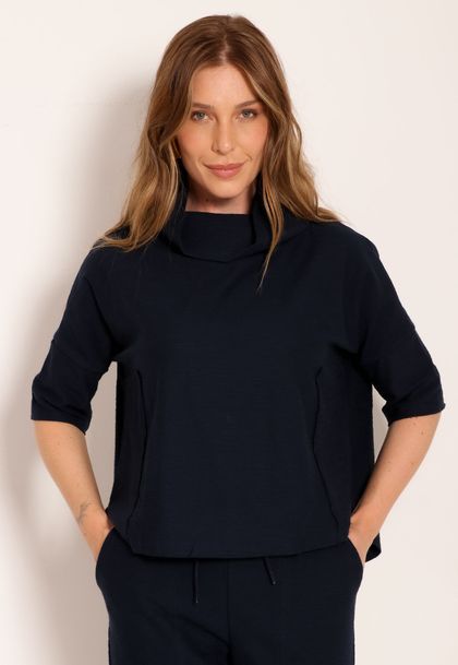 Blusa Moletinho Manga 7/8 Oversized