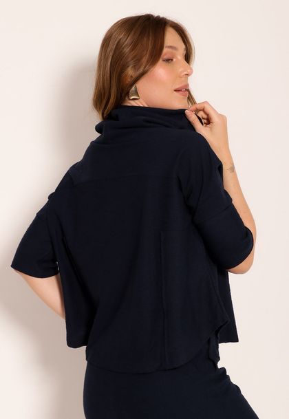 Blusa Moletinho Manga 7/8 Oversized
