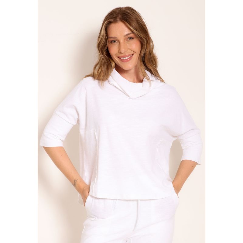Blusa Moletinho Manga 7/8 Oversized