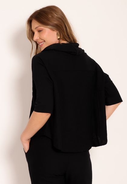 Blusa Moletinho Manga 7/8 Oversized
