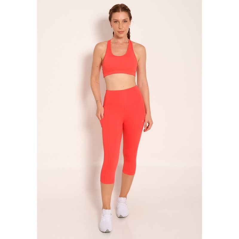 Calça Corsário Feminina Compress com Bolsos Laterais