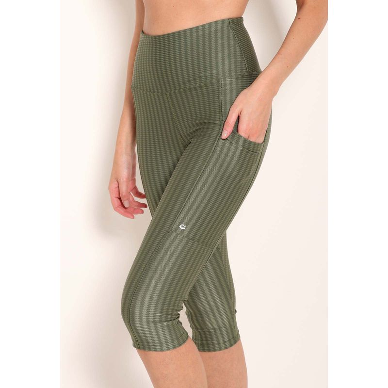 Calça Feminina Capri New Ikat Com Bolsos