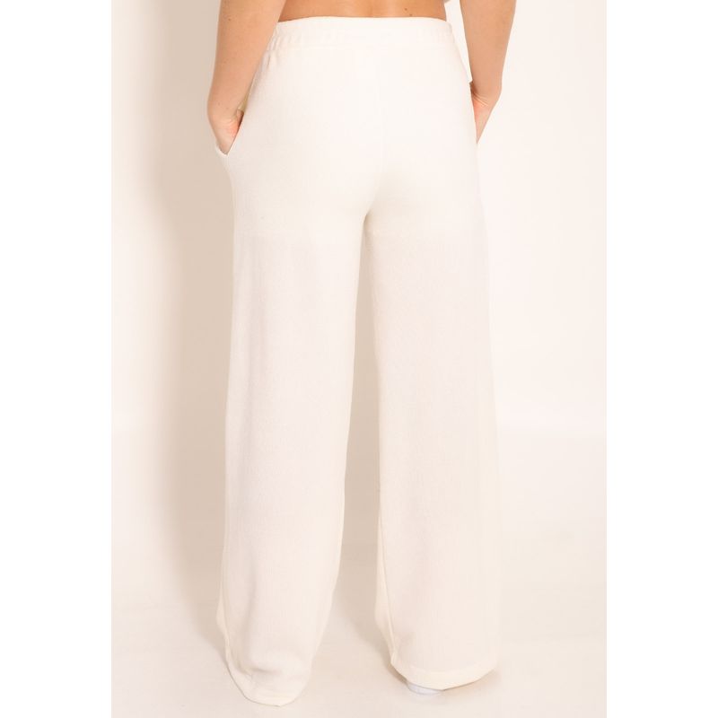 Calça Pantalona em Tricot Com Forro Finlandia