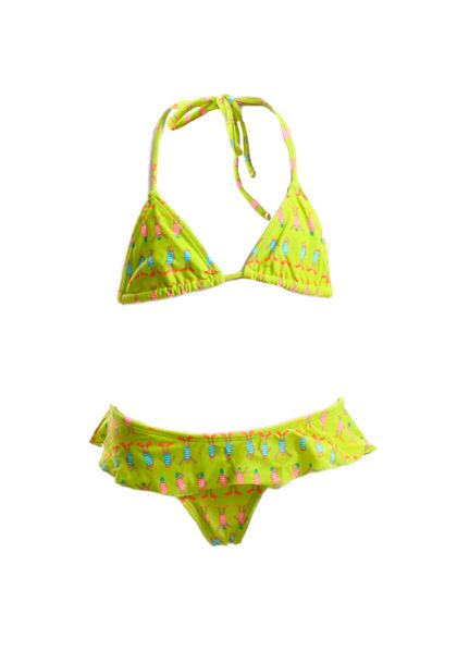 Conjunto de Biquíni Infantil Verde Neon