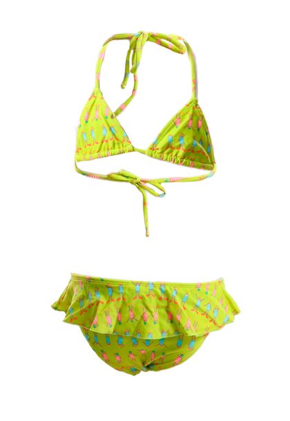 Conjunto de Biquíni Infantil Verde Neon