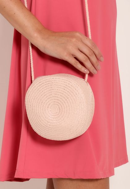 Bolsa Tiracolo Feminina Redonda De Vime