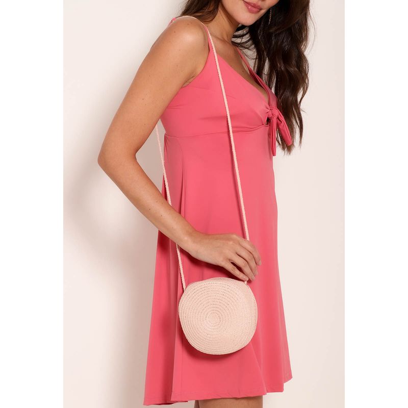 Bolsa Tiracolo Feminina Redonda De Vime
