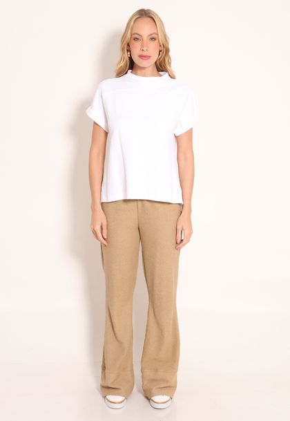 Blusa Texturizada Aspen Com Manga Japonesa