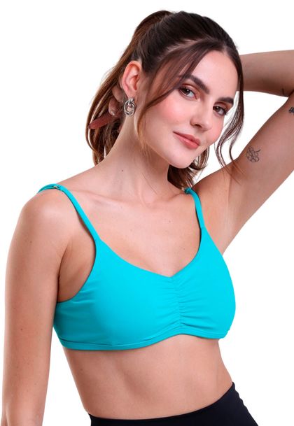 Top Tech Fitness Com Bojo De Alcinha Franzido Compress