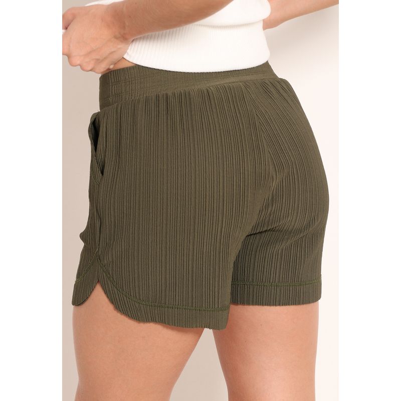 Shorts Feminino Com Bolsos Plissado