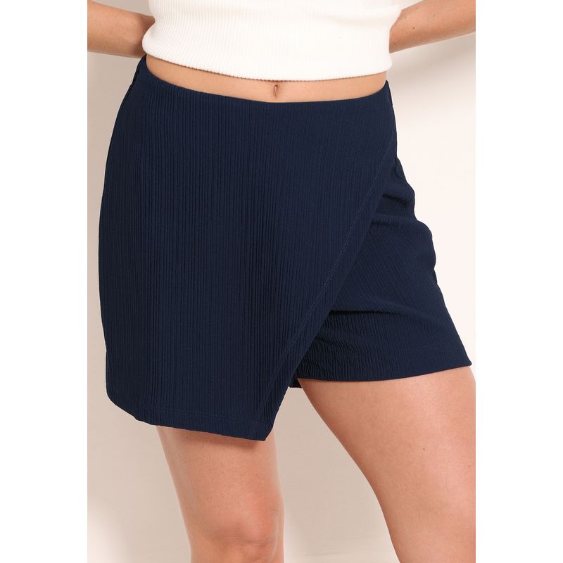 Shorts Saia Feminino Plissado Com Fenda