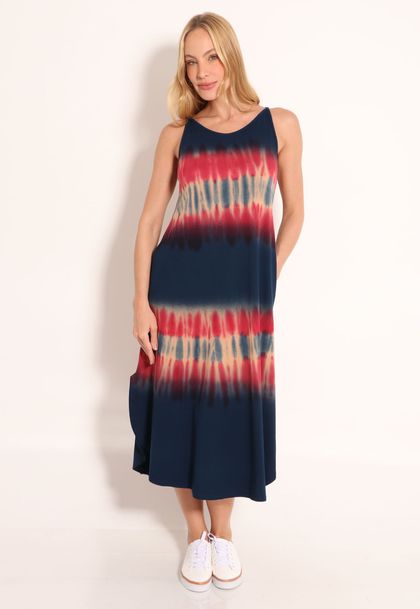 Vestido Feminino Midi Com Fendas Laterais