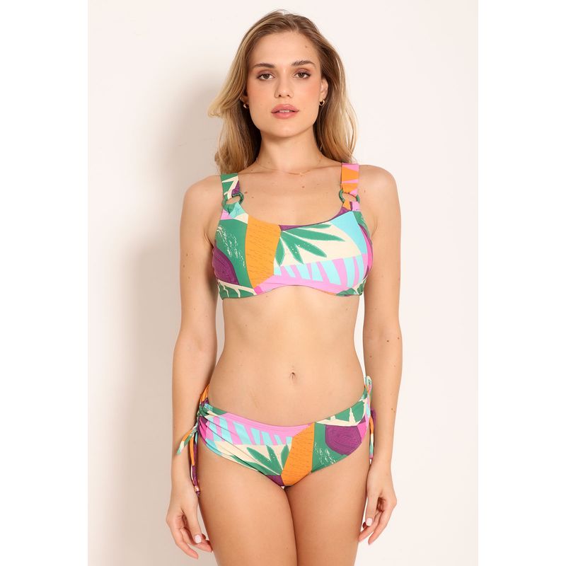 Conjunto Top Com Bojo e Calcinha Amarração - Tapeçaria