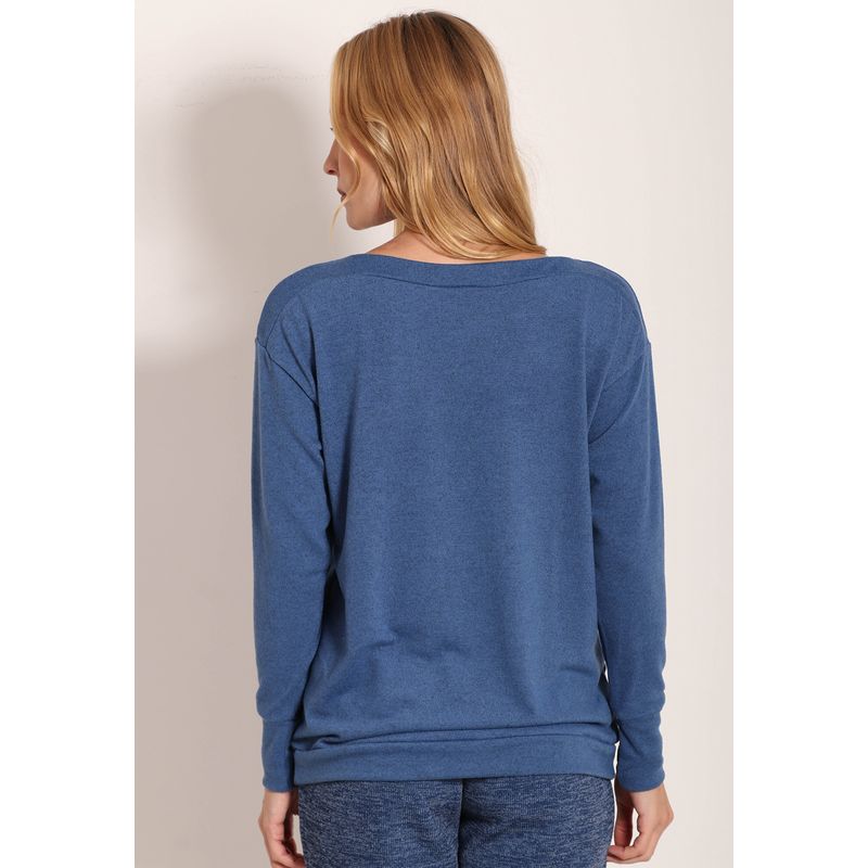 Blusa Feminina Gola Canoa Manga Longa Tricot New