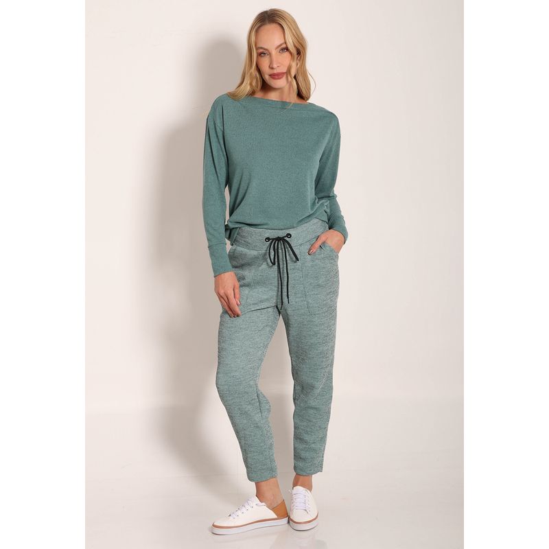 Blusa Feminina Gola Canoa Manga Longa Tricot New