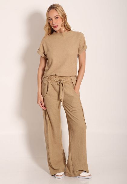 Calça Aspen Pantalona Com Cordão