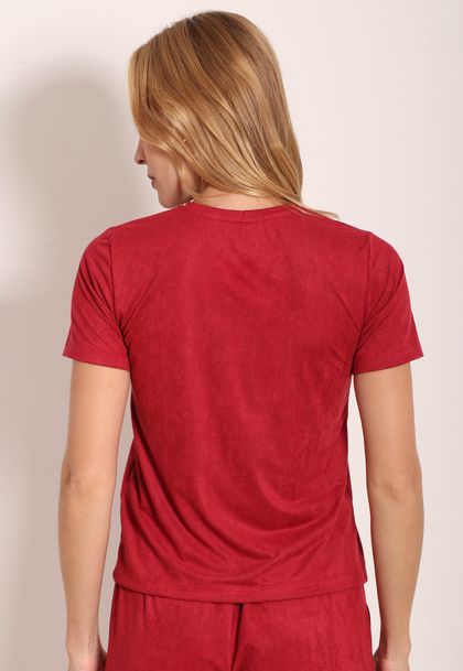 Camiseta Suede Feminina Casual