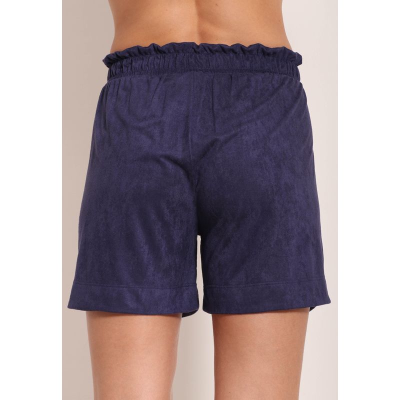 Short Suede Com Bolso Chapado