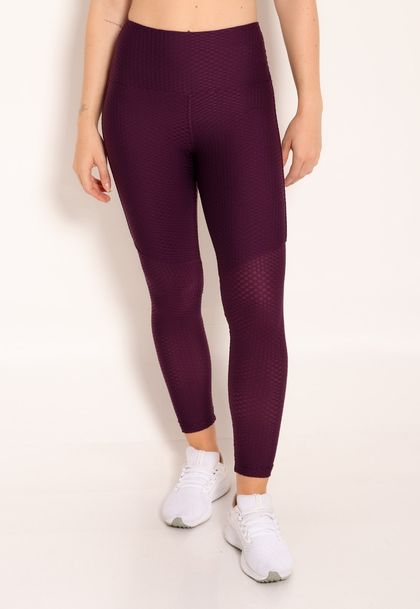 Calça Fitness Legging London Forrada com Recortes