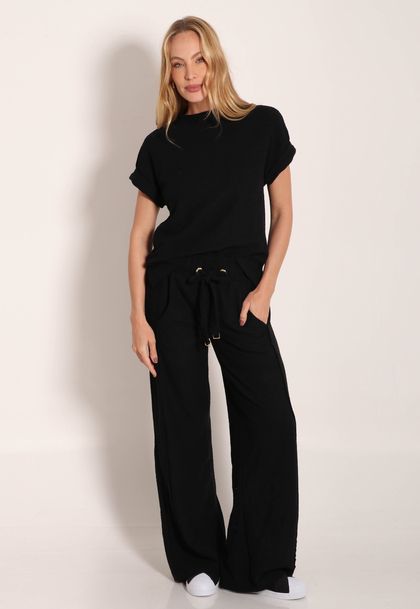 Calça Aspen Pantalona Com Cordão