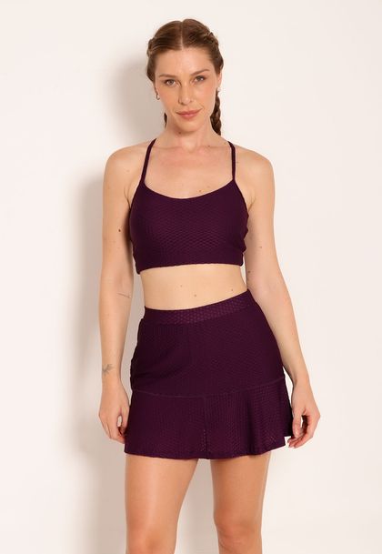 Conjunto Fitness de Top e Shorts Saia London