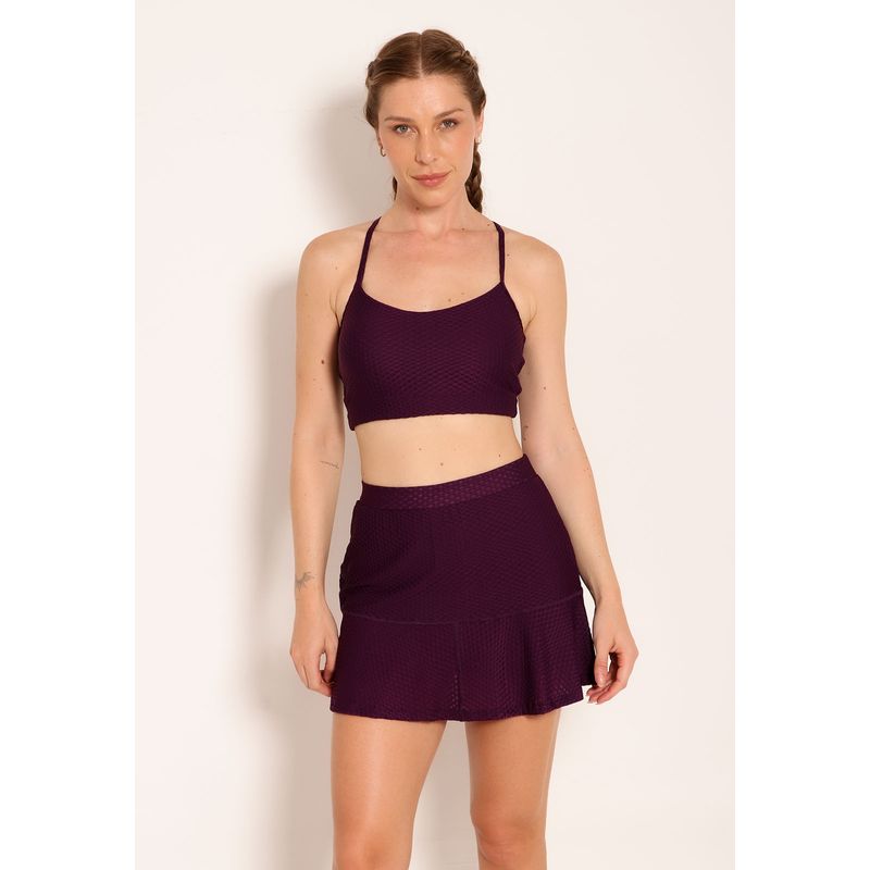 Conjunto Fitness de Top e Shorts Saia London