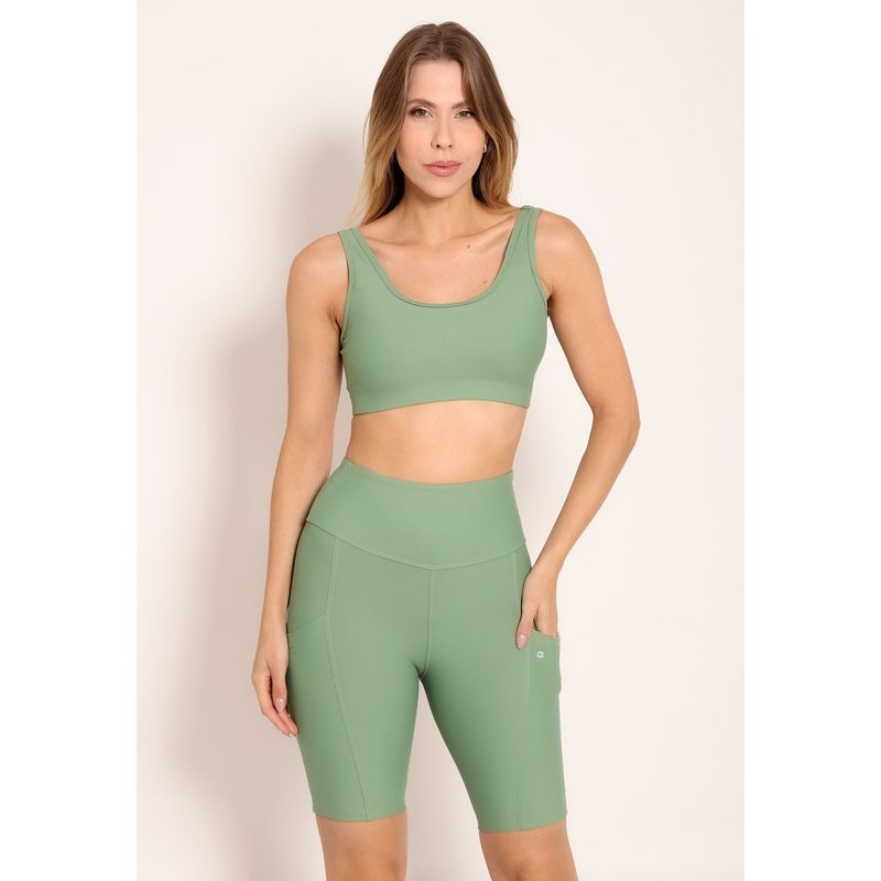 Conjunto Fitness Top Compress e Bermuda Tech High Perfor